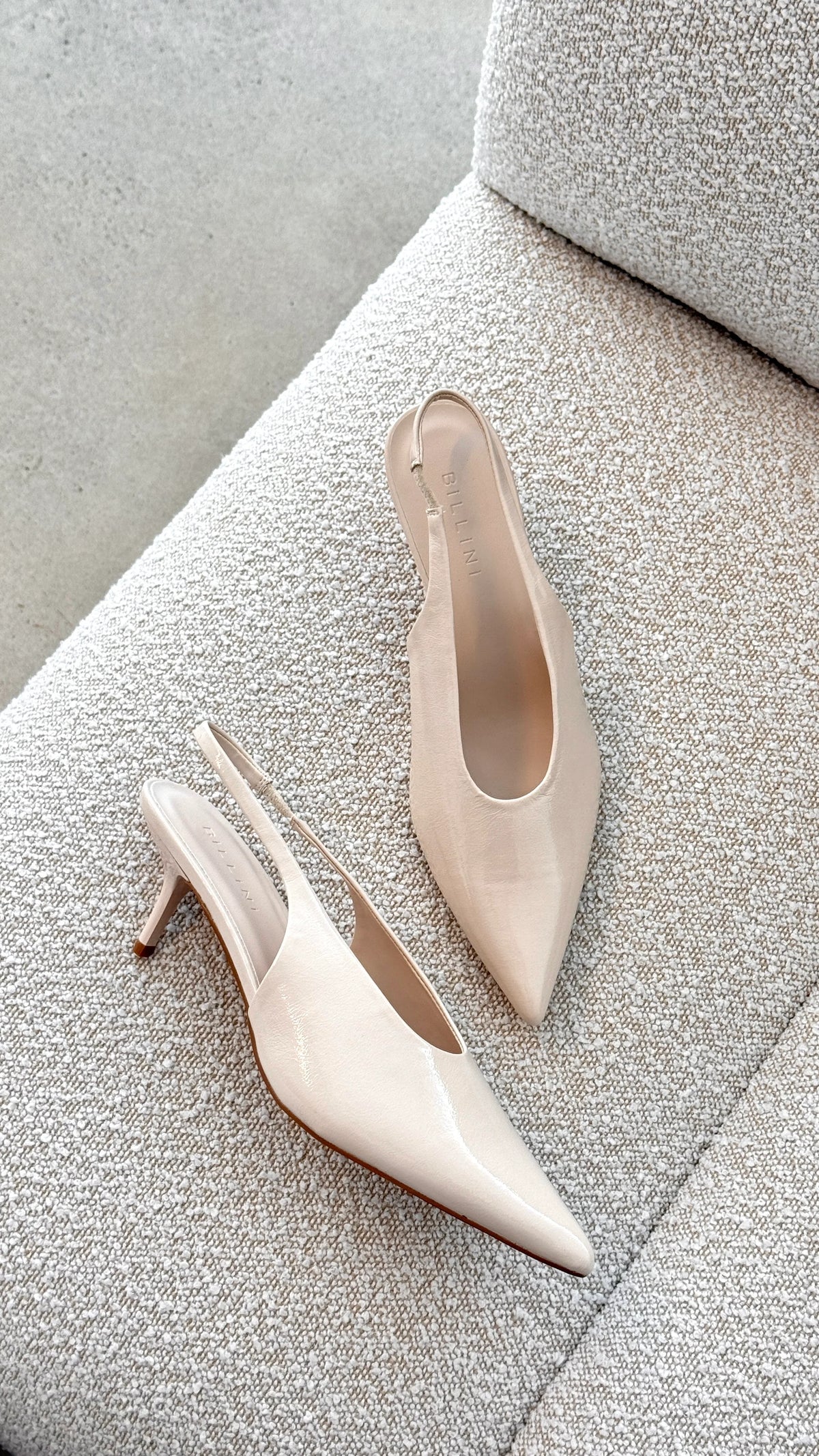 Xishi Heel Chalk Crinkle Patent