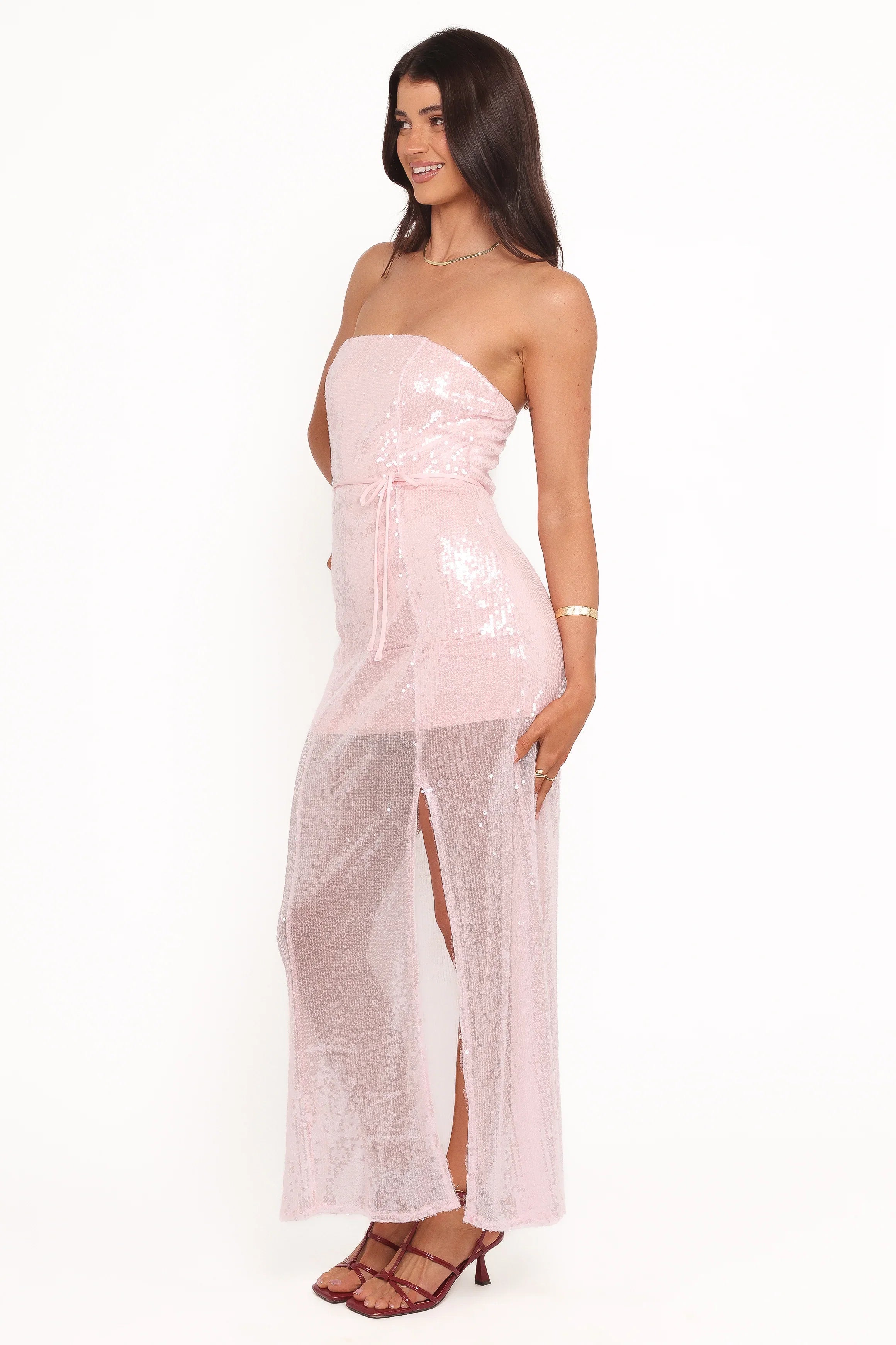 Liliane Maxi Dress Pink Sequin