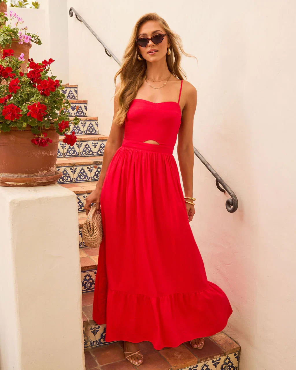 Eleanor A Line Front Cutout Maxi Dress