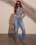 Janey Mesh Mock Neck Top