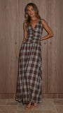 Sanya Maxi Dress Chocolate Check