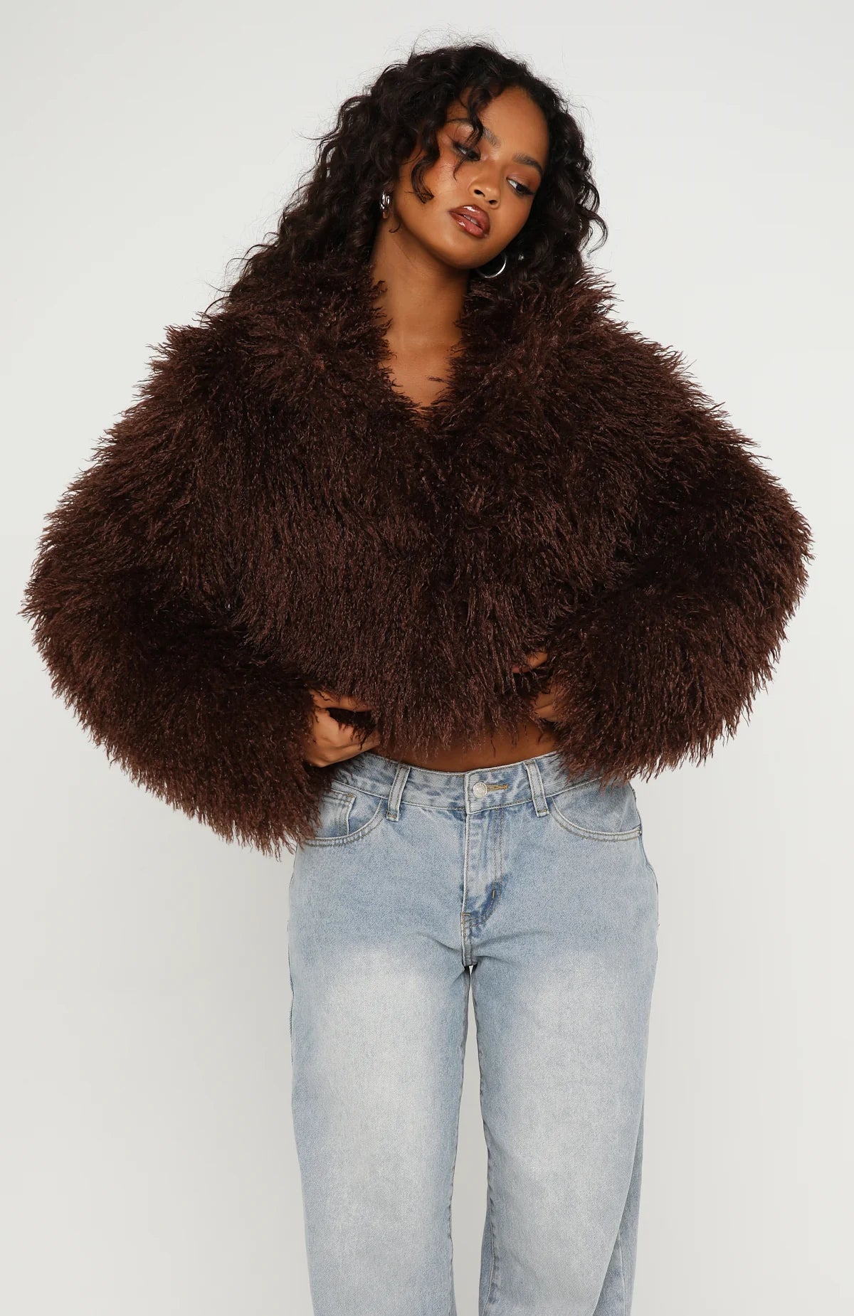 Weekend Away Faux Fur Jacket Chocolate