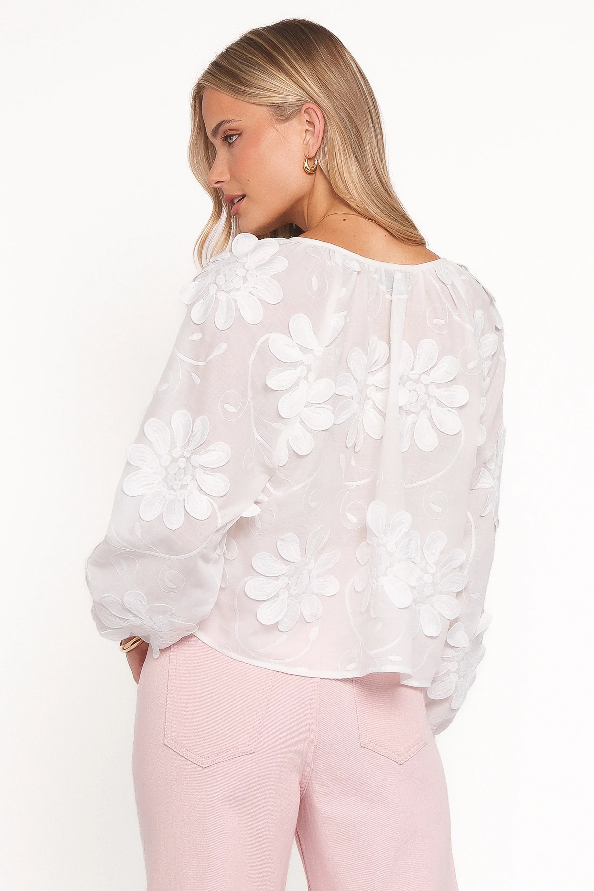Leire Embroidered Blouse White