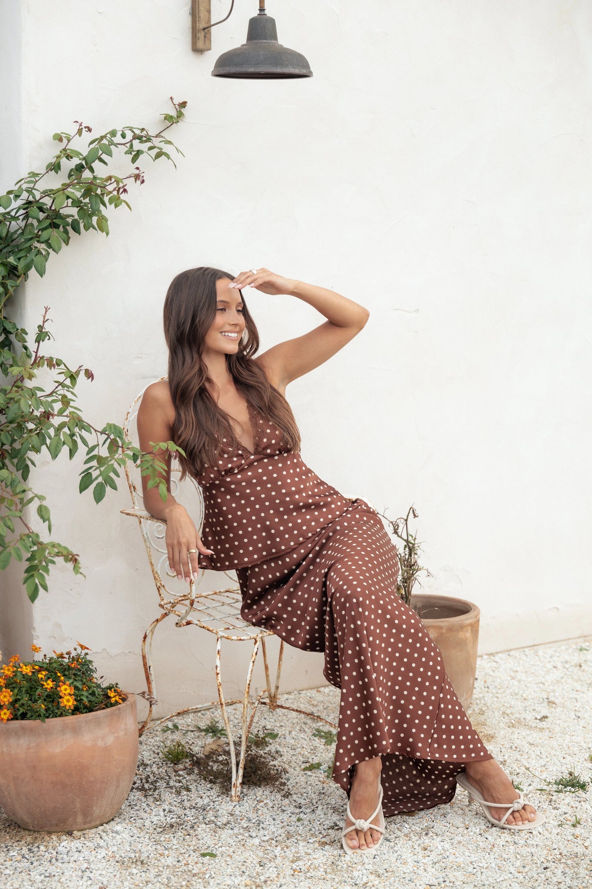 Velman Skirt Brown Polka Dot