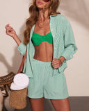 Fresh Dayglow Striped Button Down Top