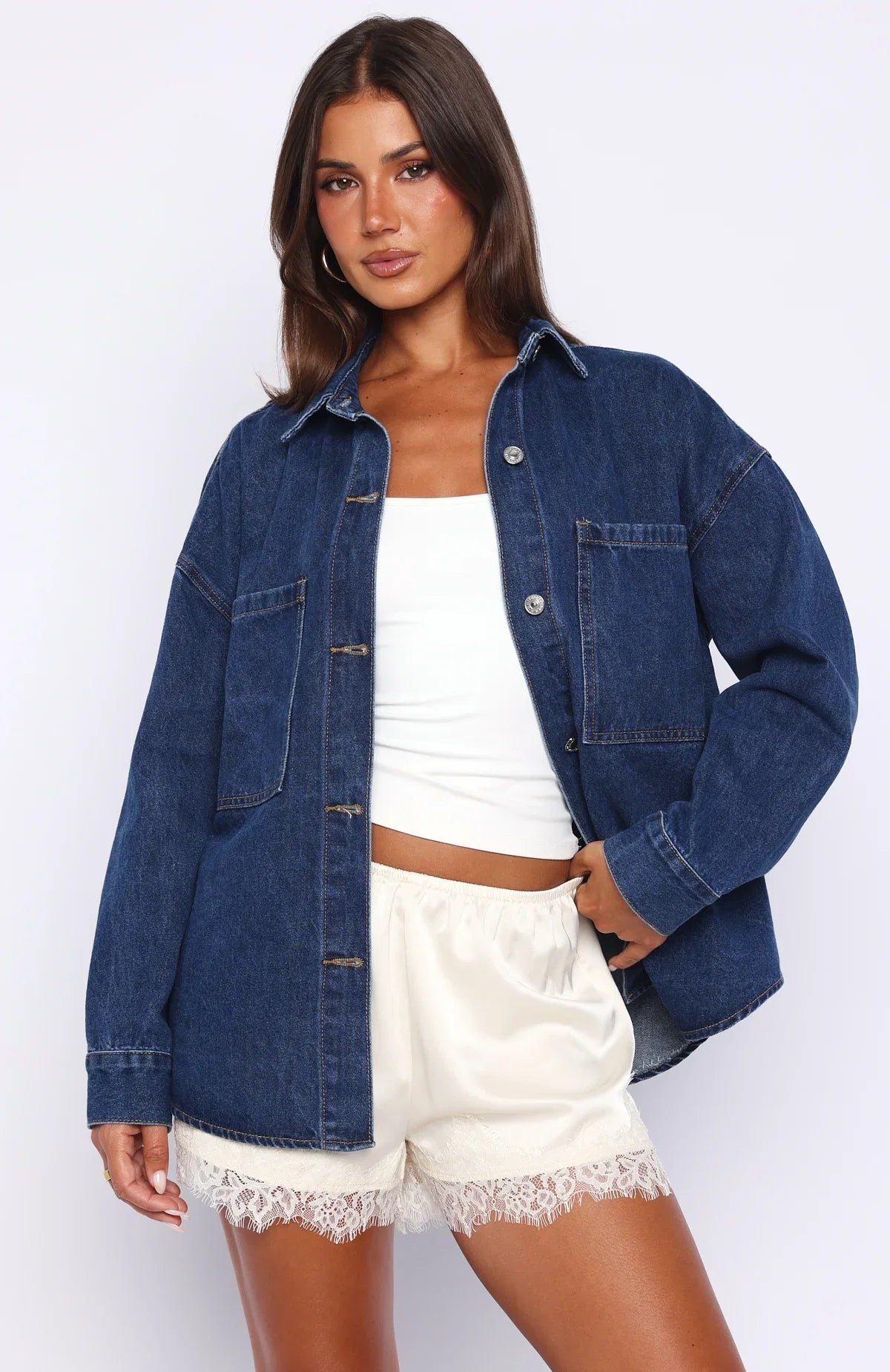 Freedom Of Love Denim Shirt Dark Blue
