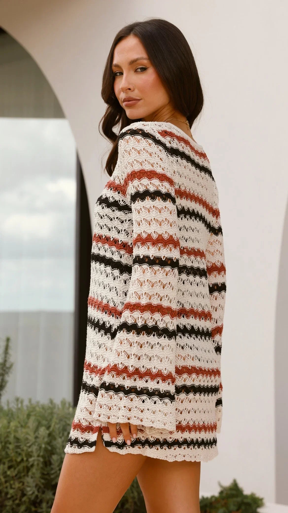 Bron Mini Dress Natural Stripe