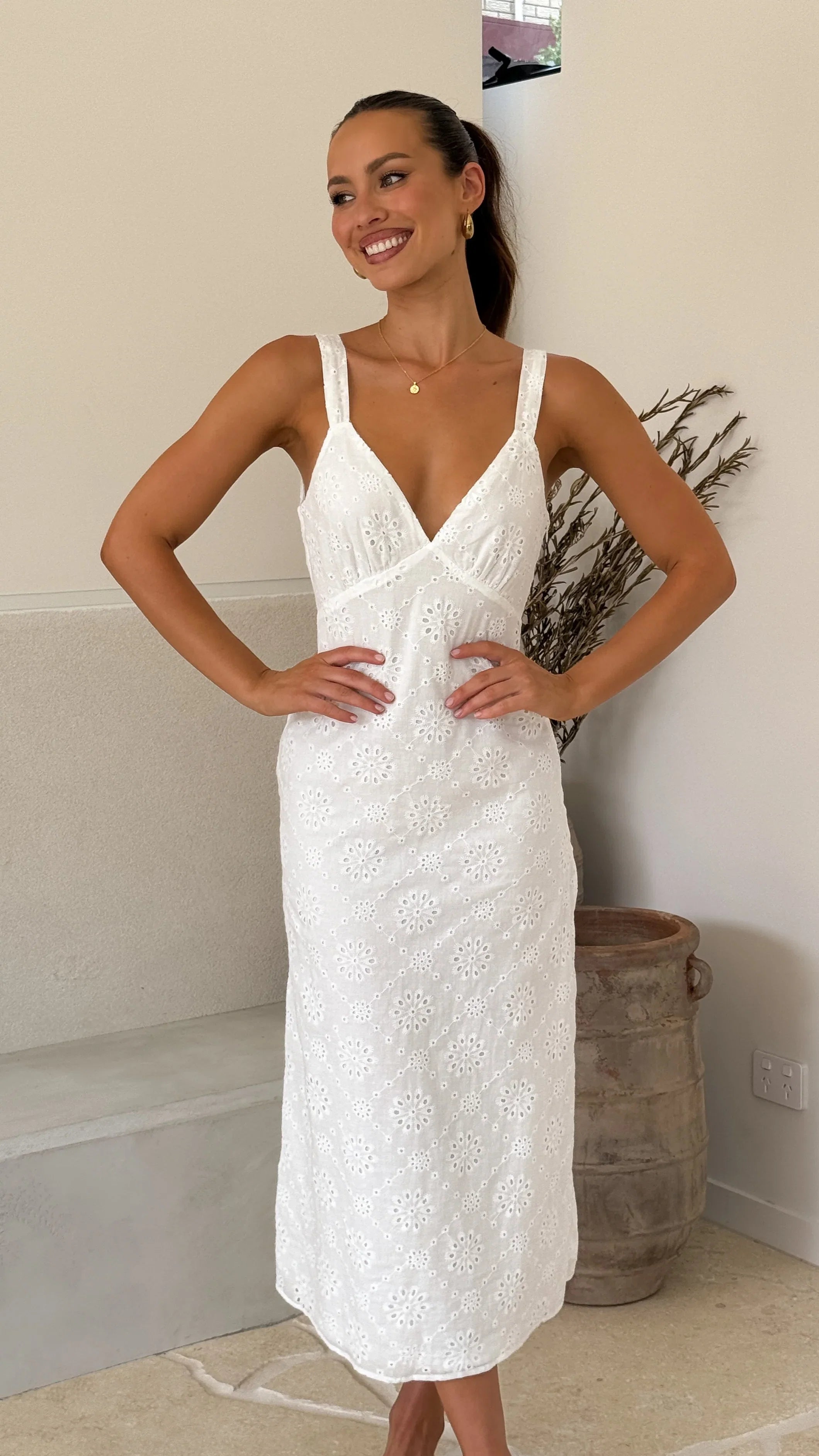 Tallulah Midi Dress White