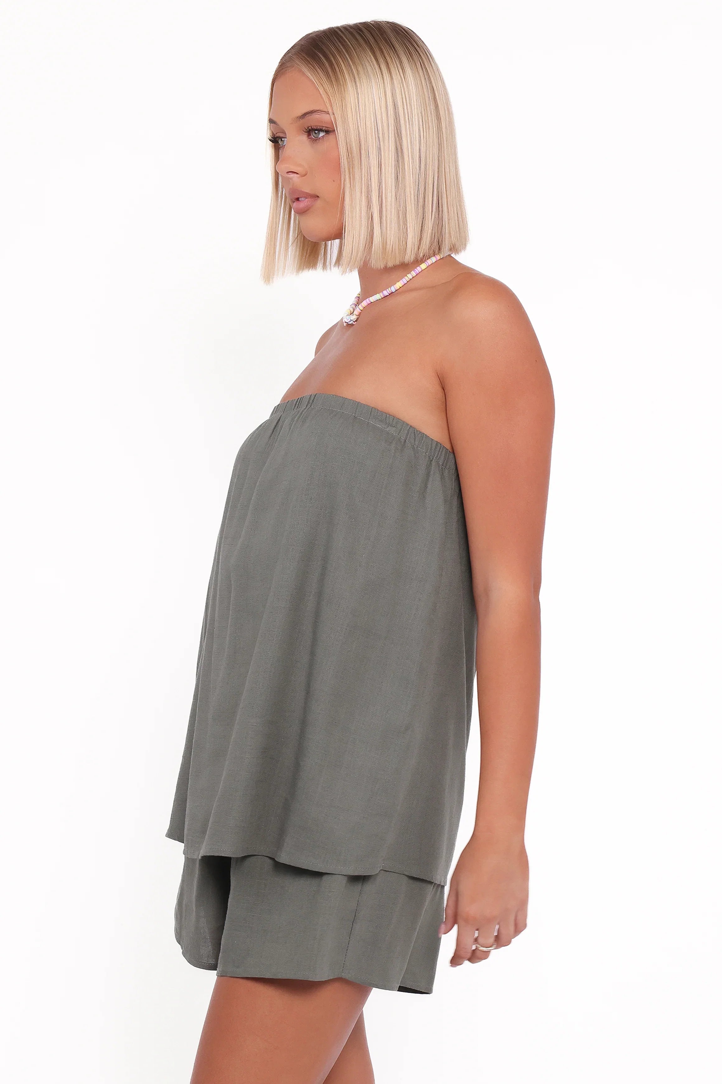 Karlen Strapless Romper Palm Green