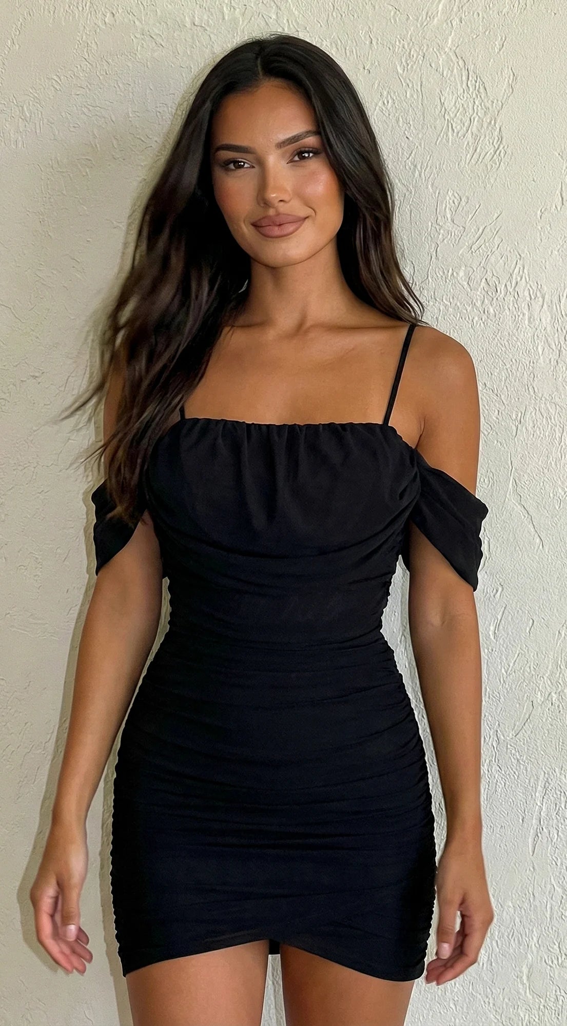 Milan After Hours Mesh Mini Dress Black
