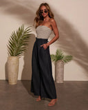 Jovanni Strapless Belted Jumpsuit