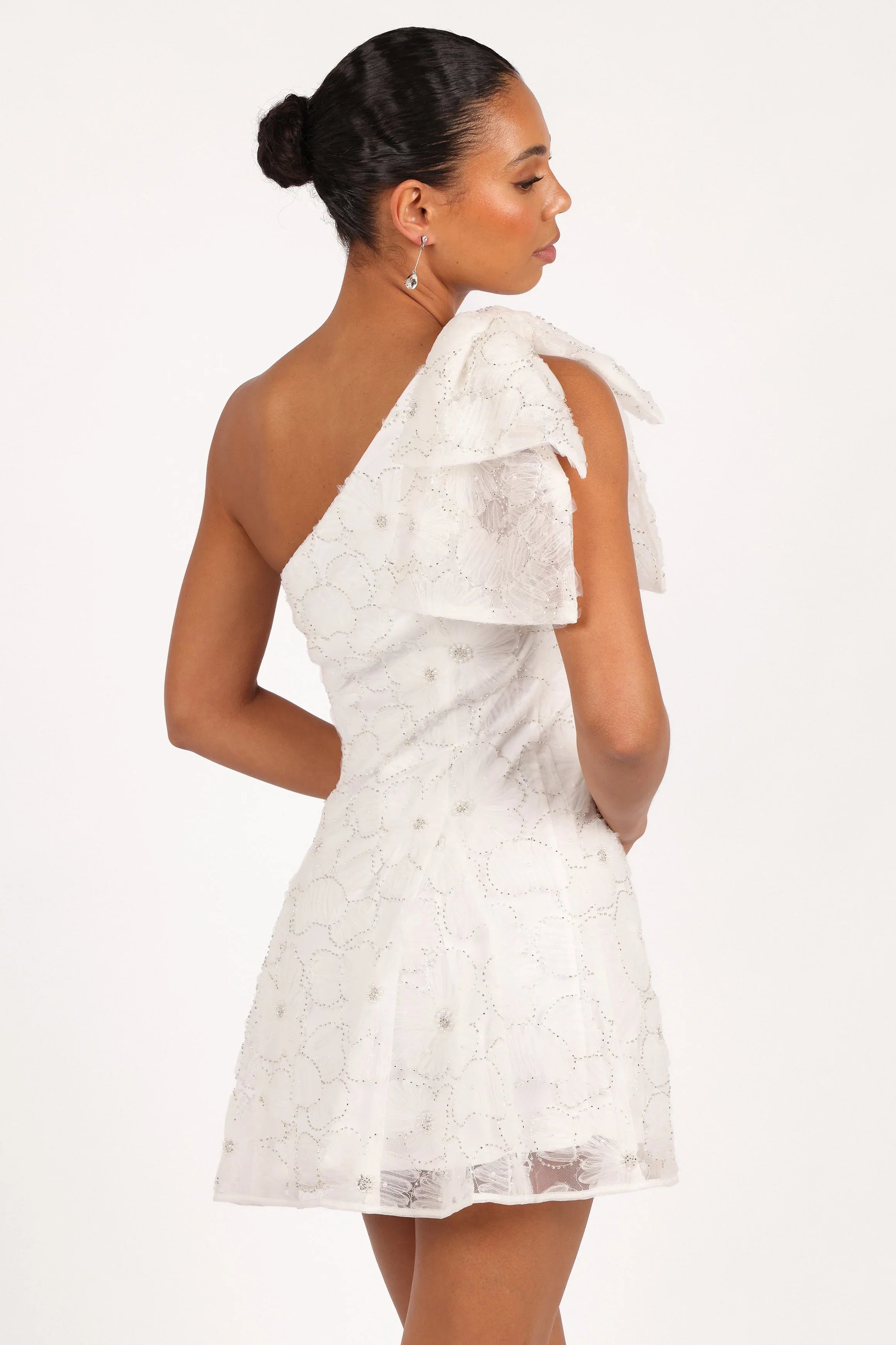 Ashly Off Shoulder Mini Dress White