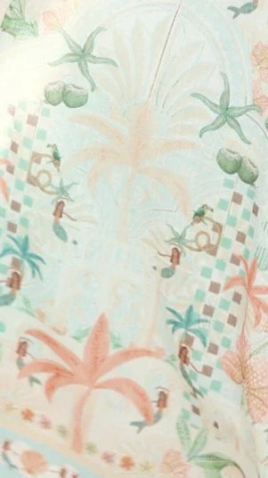 Nellie Midi Dress Aqua Aurora Print
