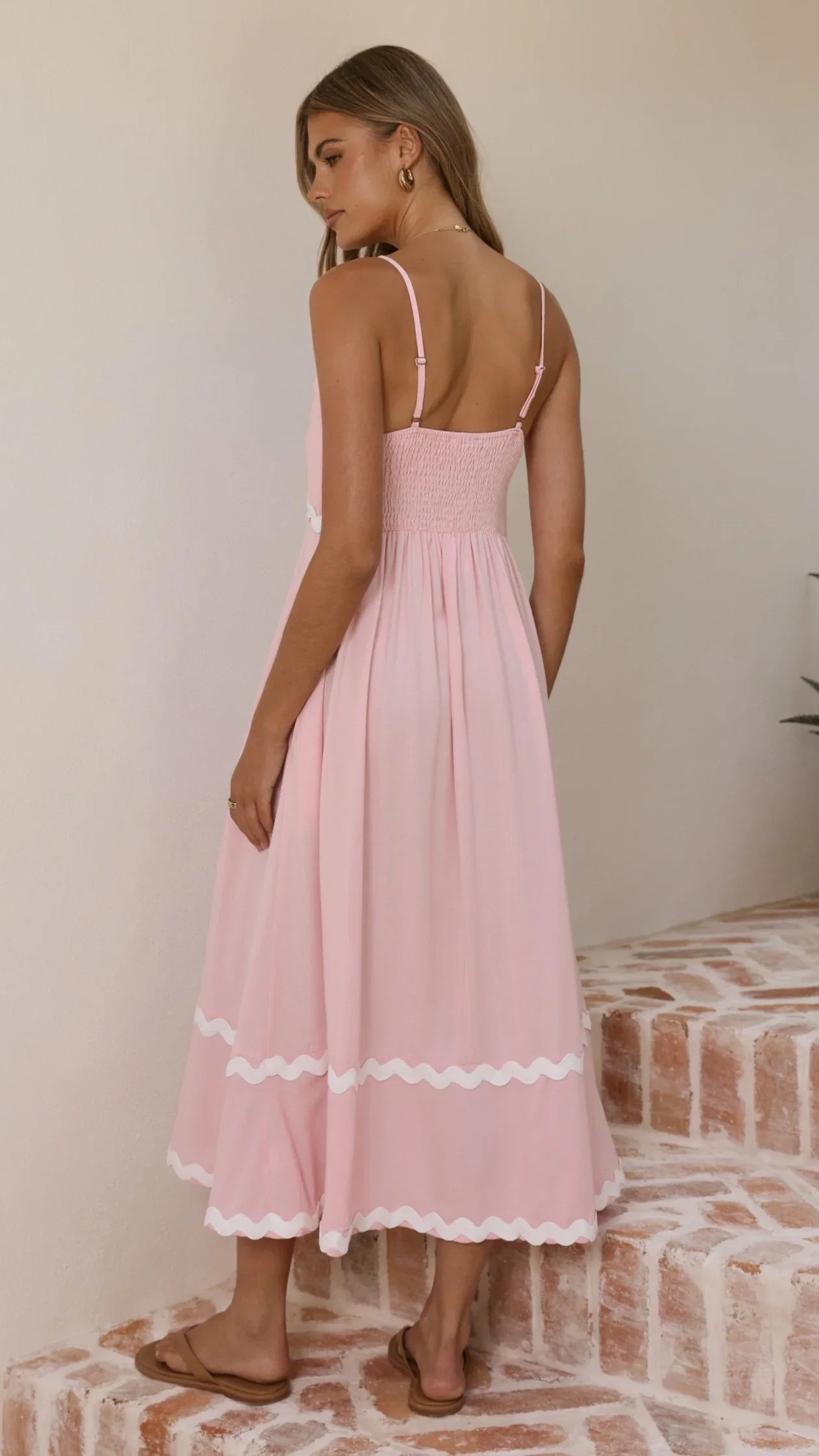 Seraphina Maxi Dress Pink White