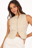 Daniella Linen Vest Oatmeal