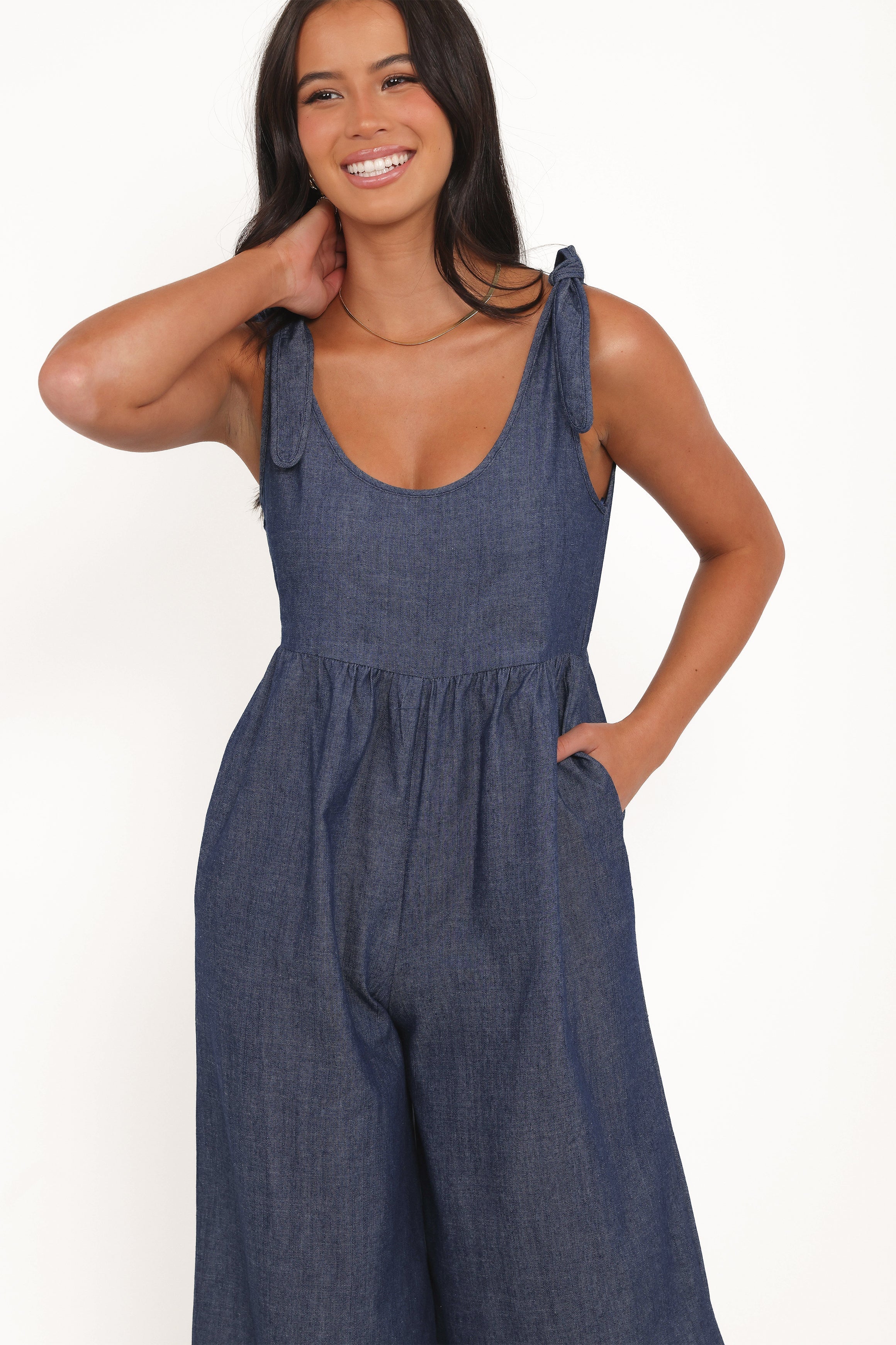 Ayla Chambray Jumpsuit Denim