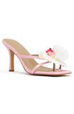 Megan Orchid Mules Pink Satin White
