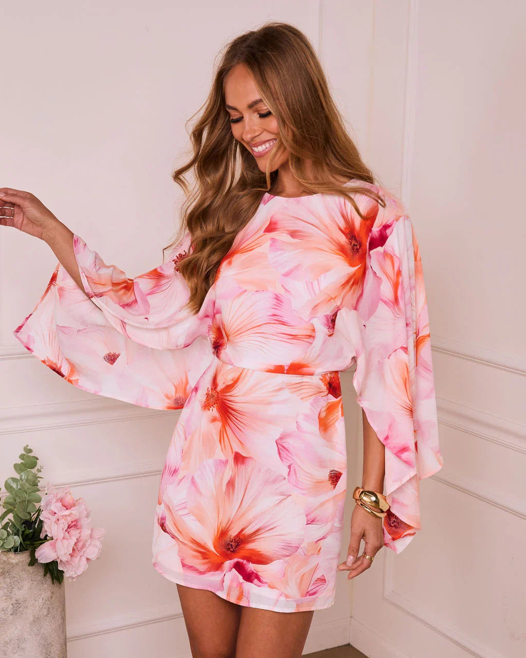Deliliah Floral Print Mini Dress