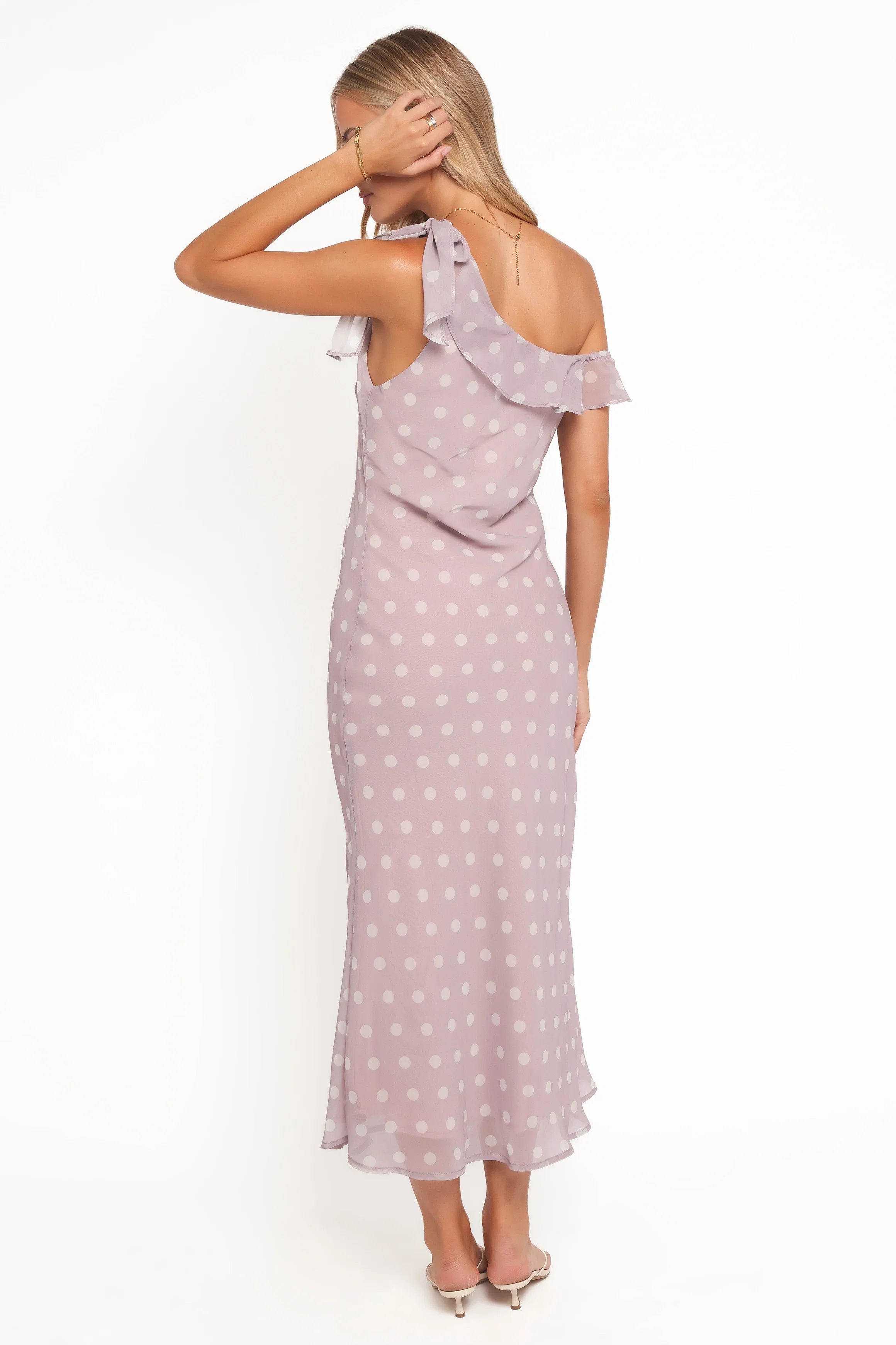 Celestine Maxi Dress Lavender Polka Dot