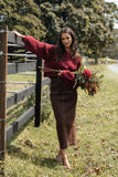 Nikko Midi Skirt Chocolate Brown