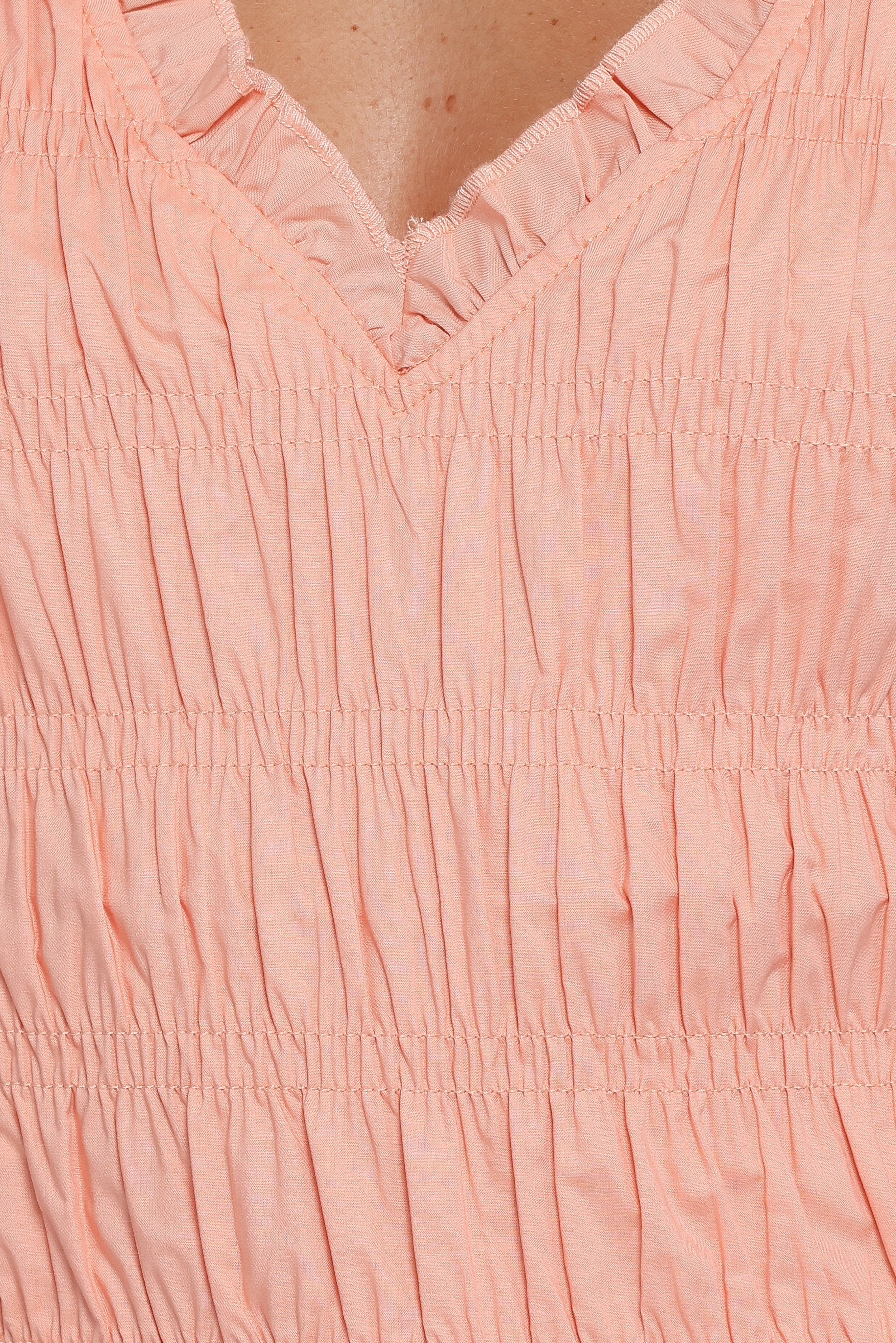 Xenia Smocked Top Peach