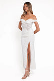 Pascha Off Shoulder Lace Maxi Dress White