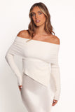 Mavis Off Shoulder Knit Top Cream