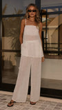 Rubi Top and Pants Set Cream Polka