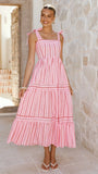 Caju Maxi Dress Pink Stripe
