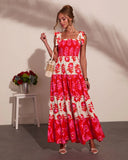 Summer Dreaming Floral Color Block Maxi Dress