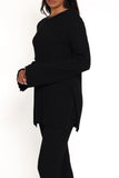 Silvie Long Sleeve Knitted Set Black