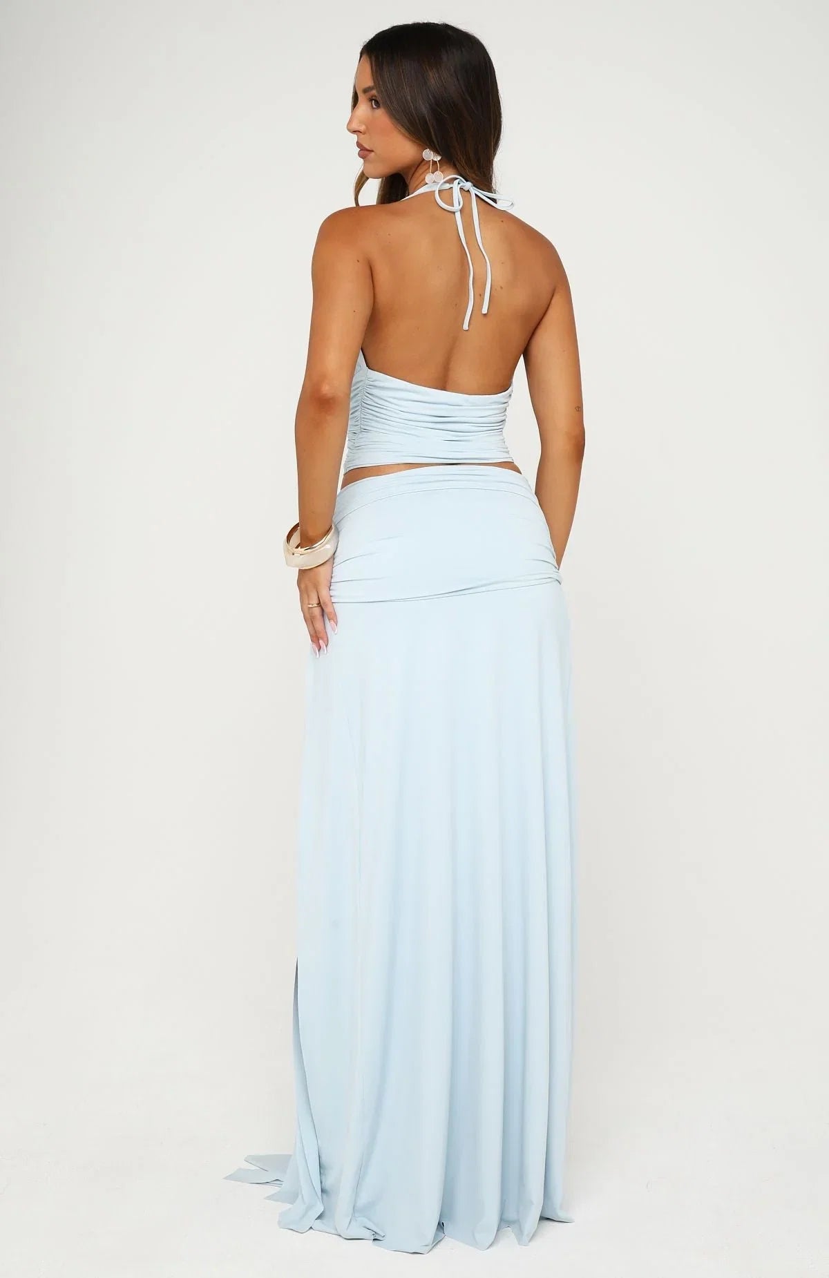 Marina Whisper Maxi Skirt Ice Blue