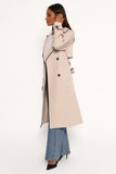 Cayenne Contrast Binding Trench Coat Beige