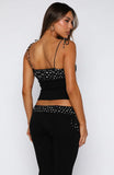 Saving My Heart Top Black White Polka Dot