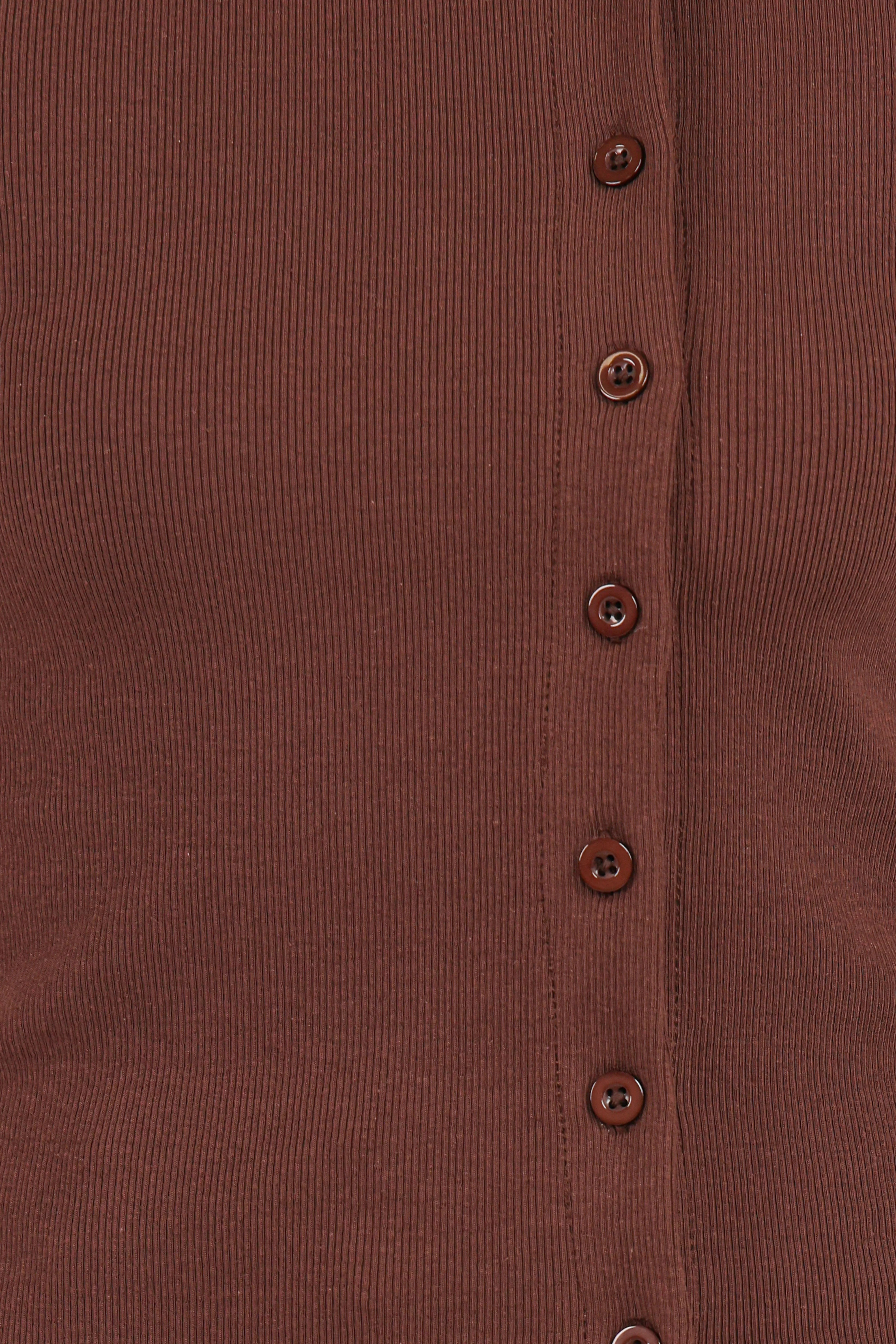Cass Long Sleeve Top Chocolate Brown