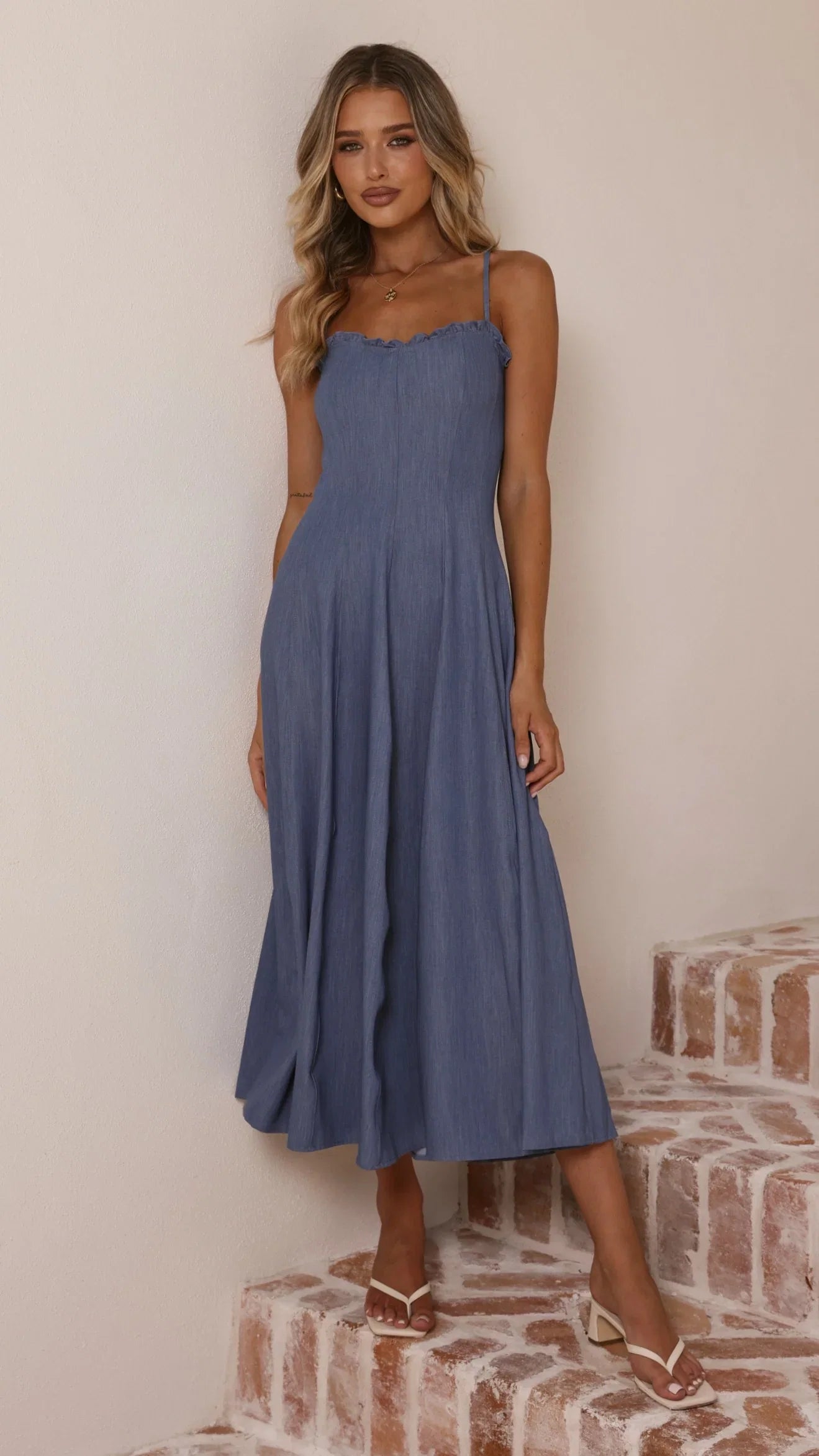 Tanya Maxi Dress Blue Denim