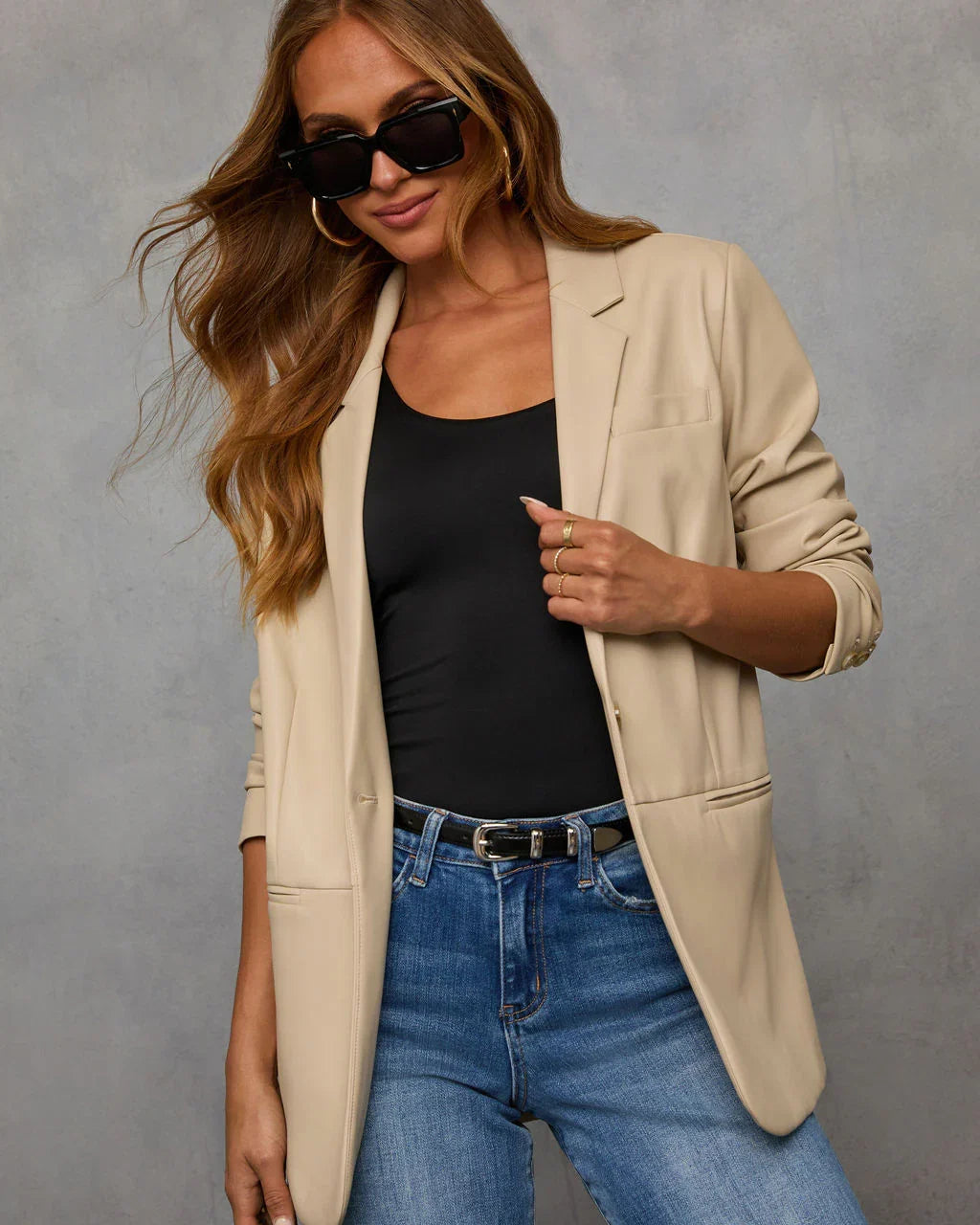 Dont Wait Up Leather Blazer