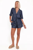 Aaliyah Chambray Shorts Dark Wash