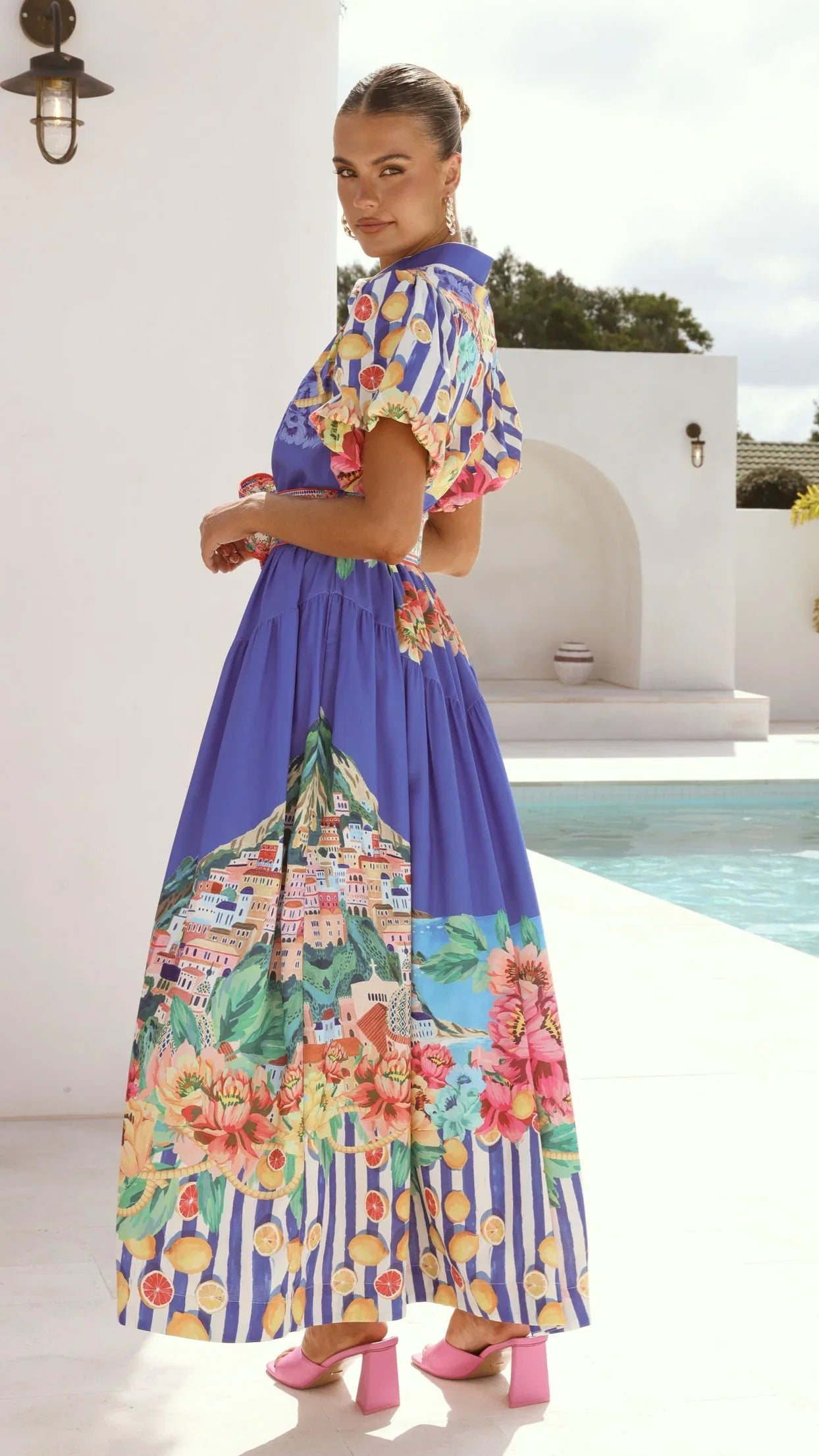 Bloom Maxi Dress Positano Cobalt