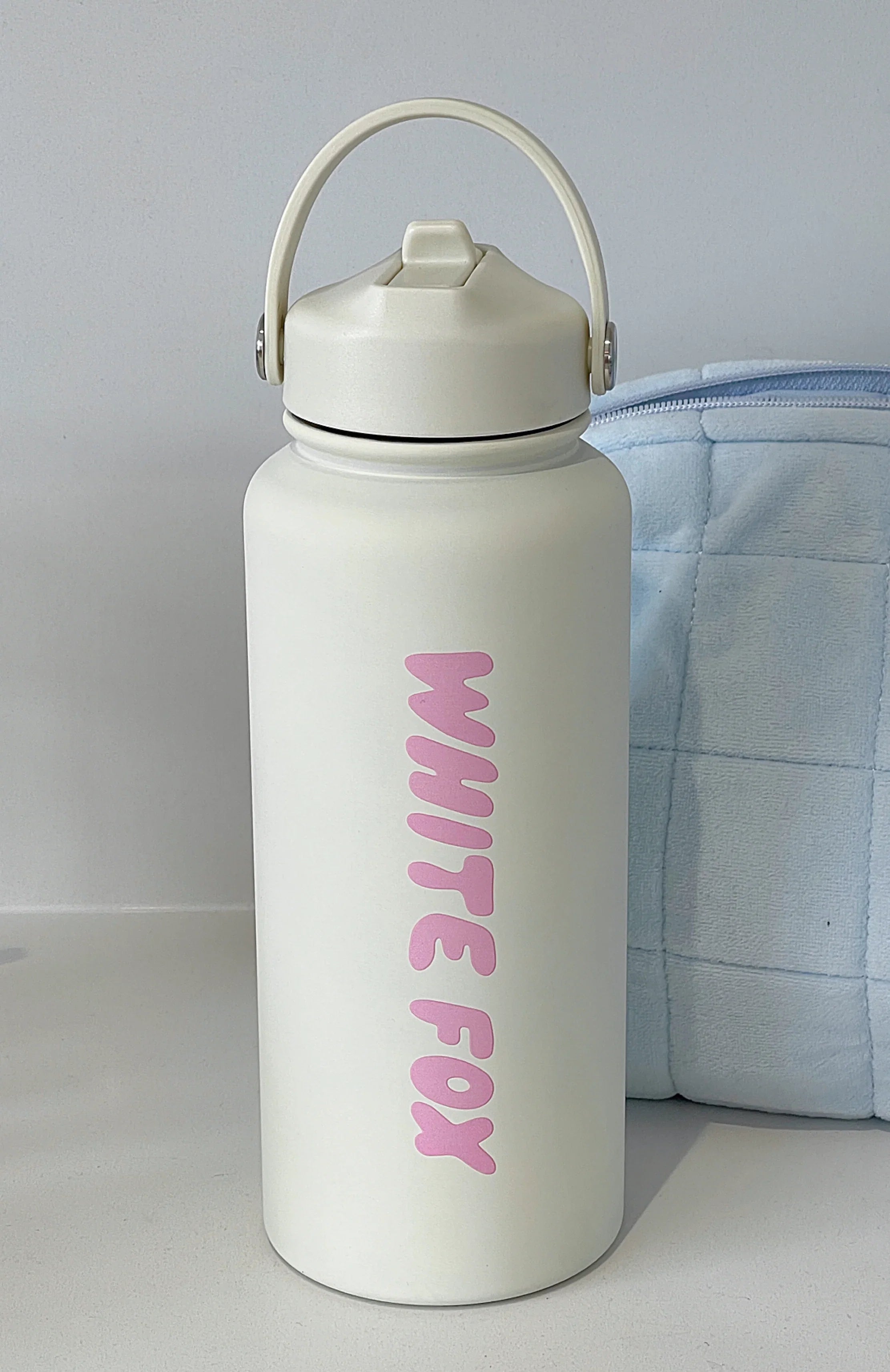 Staying Hydrated Drink Bottle Off 1L White Pink