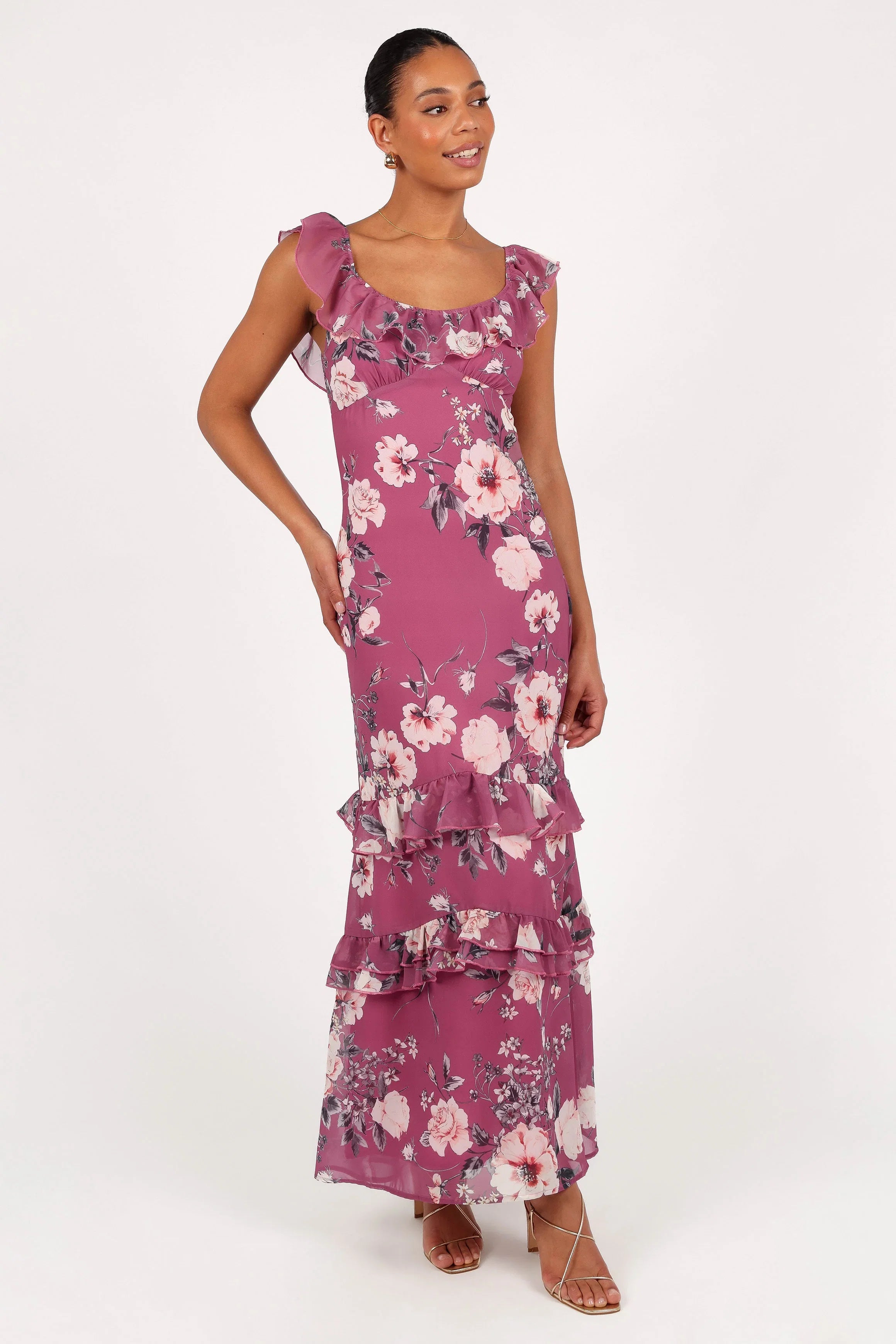 Irelynn Maxi Dress Dark Rose Floral