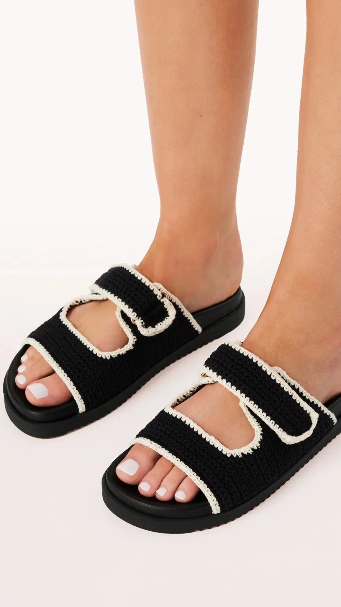 Abbot Sandals Black White Contrast