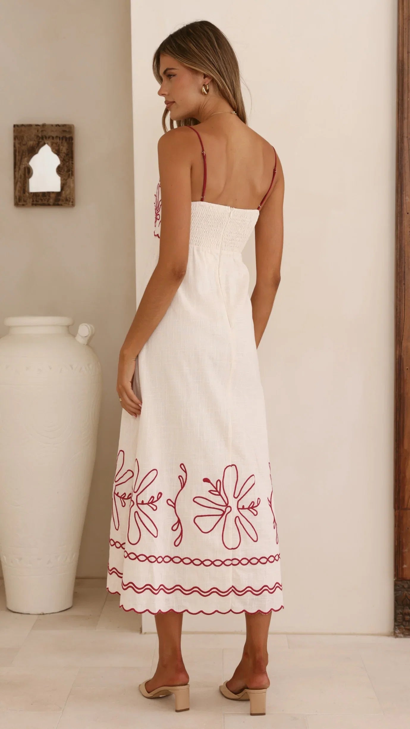 Mira Maxi Dress Cream Red