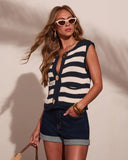Darling Harbor Striped Sleeveless Sweater