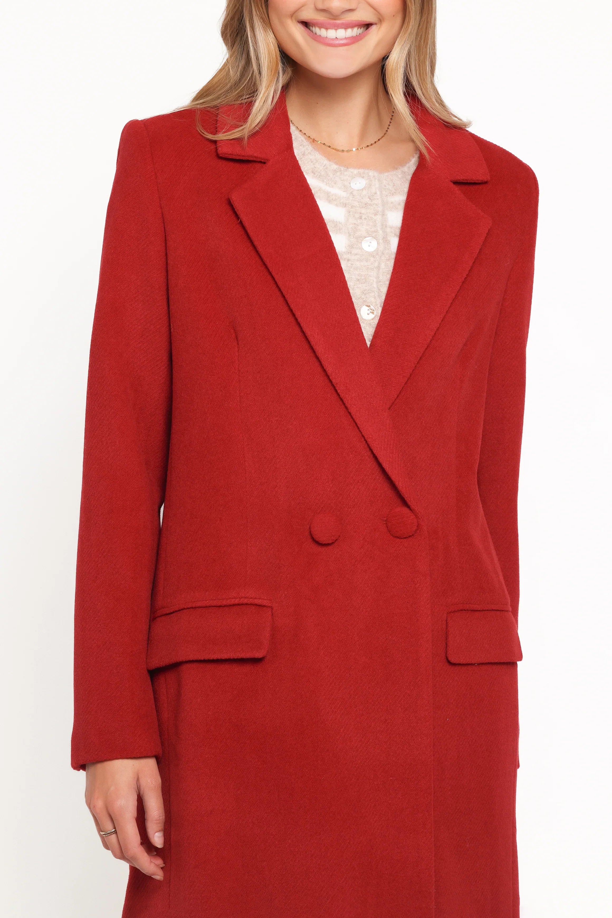 Jett Long Blazer Coat Red