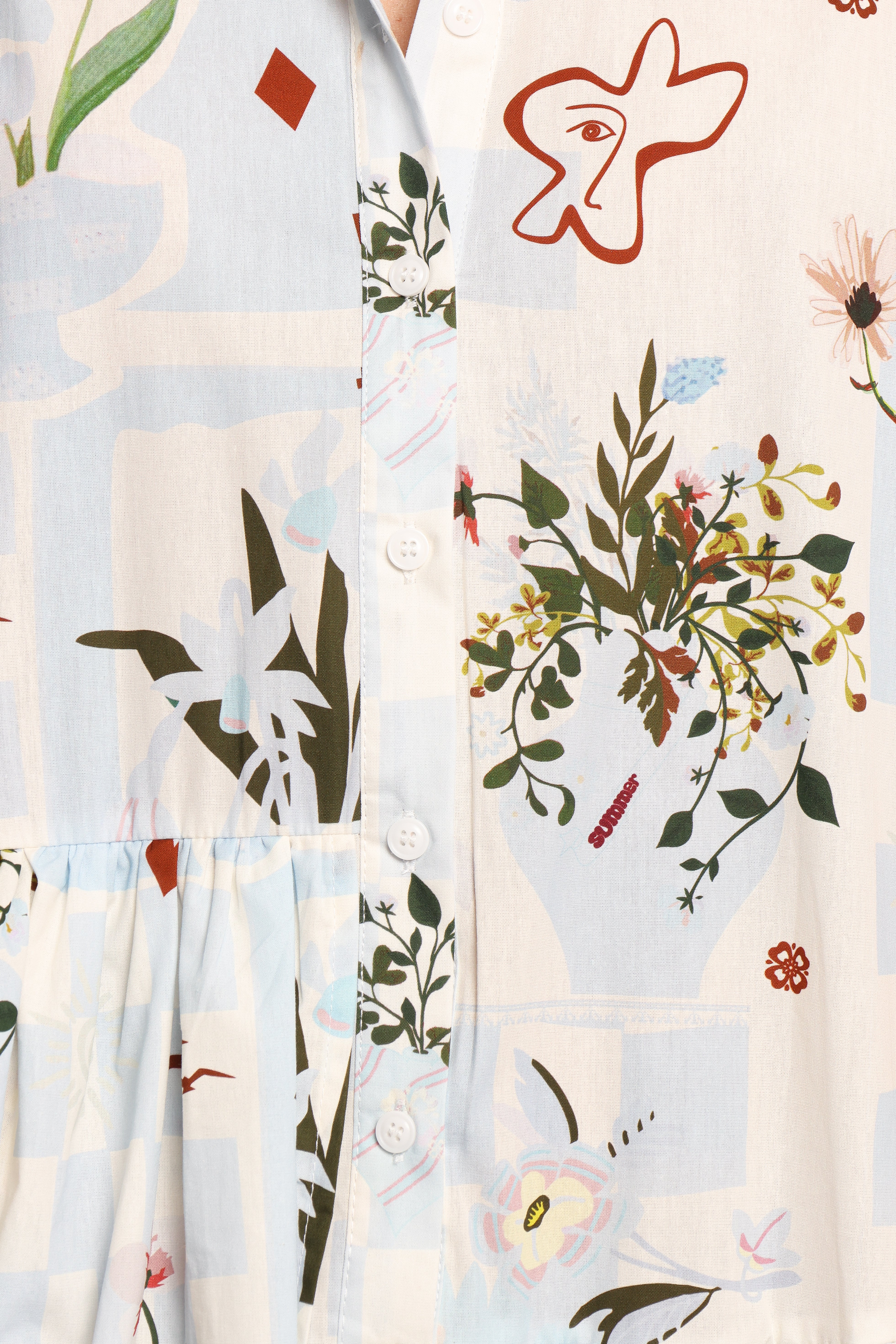 Marguerite Mini Dress Blue Floral