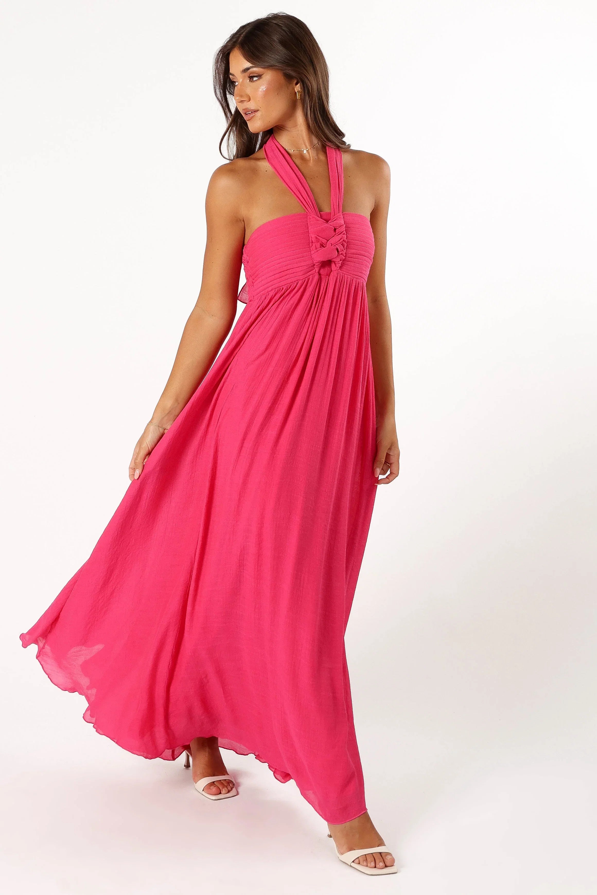 Everdeen Halterneck Maxi Dress Fuchsia