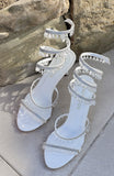 Soliel Wrap Heels White Clear