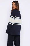 Too Cool For You Oversized Long Sleeve Tee Navy