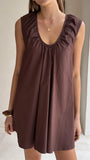 Vanessa Oversized Mini Dress Chocolate